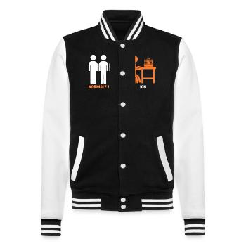 Kaninchen Hase - College-Sweatjacke - Schwarz/Weiß - Vorne - Nik (191cm) & Marisol (170cm)