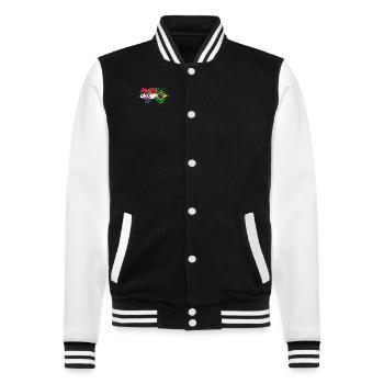 Croatia Brazil flag heart used - College Sweat Jacket - black/white - Front - Nik (191cm) & Marisol (170cm)