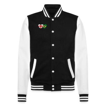Géorgie Brésil Flag Heart - Veste Teddy - noir/blanc - Devant - Nik (191cm) & Marisol (170cm)