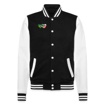 Brésil Géorgie Drapeau Coeur - Veste Teddy - noir/blanc - Devant - Nik (191cm) & Marisol (170cm)