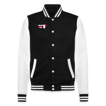 Costa Rica France Flag Coeur - Veste Teddy - noir/blanc - Devant - Nik (191cm) & Marisol (170cm)
