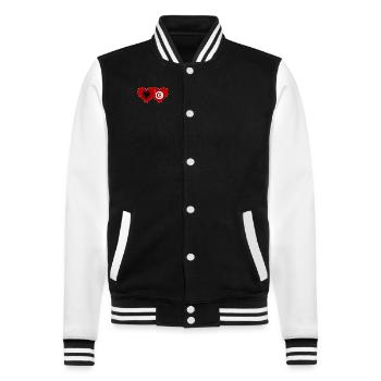 Albanie Tunisie Drapeau Coeur - Veste Teddy - noir/blanc - Devant - Nik (191cm) & Marisol (170cm)
