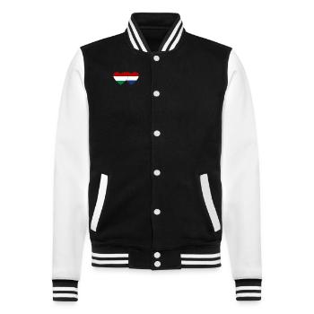 Hongrie Drapeau Hollande Coeur - Veste Teddy - noir/blanc - Devant - Nik (191cm) & Marisol (170cm)