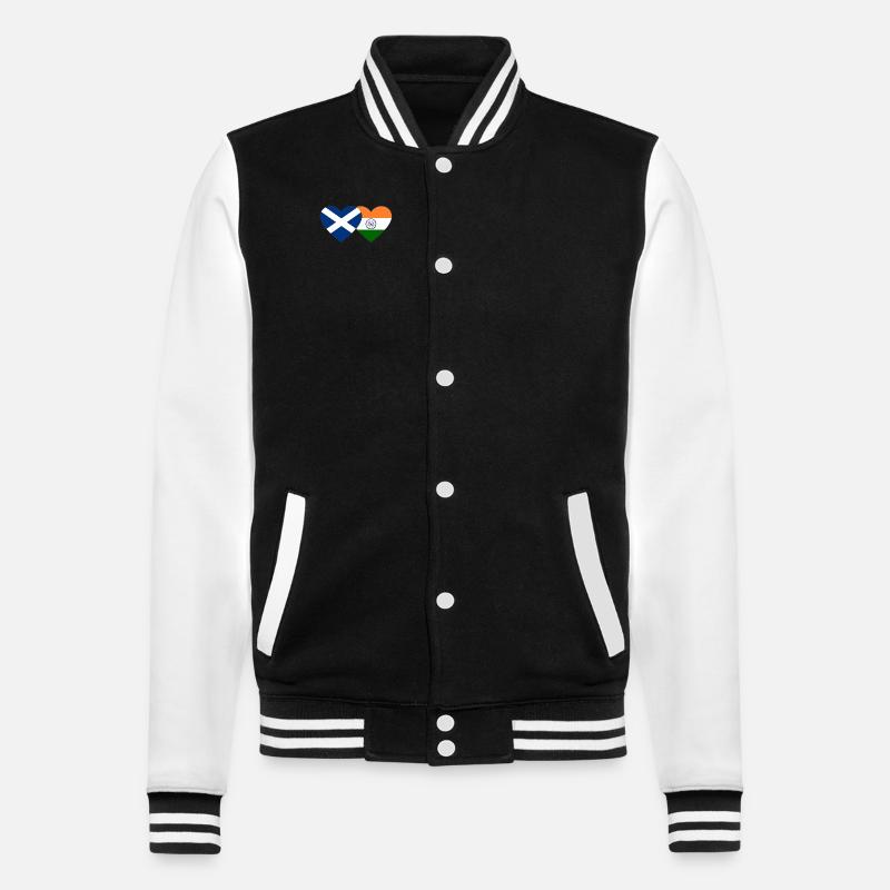 Écosse Inde Flag Heart - Veste Teddy - noir/blanc