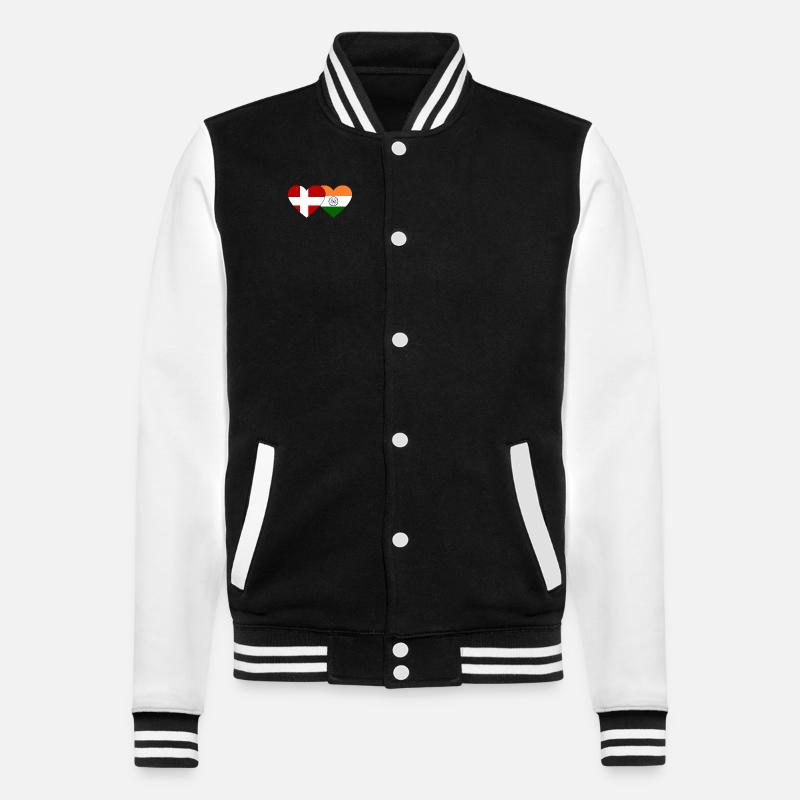 Danemark Inde Flag Heart - Veste Teddy - noir/blanc