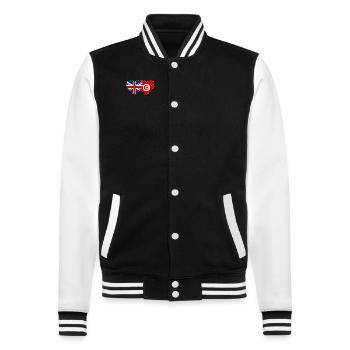 Great Britain Tunisia Flag Heart - College Sweat Jacket - black/white - Front - Nik (191cm) & Marisol (170cm)