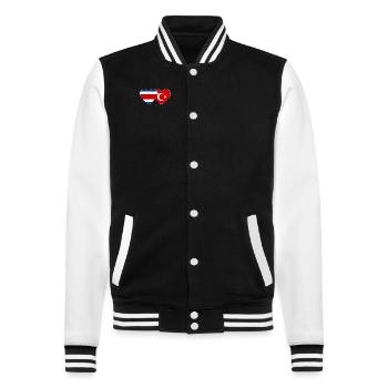 Coeur de drapeau de dinde du Costa Rica - Veste Teddy - noir/blanc - Devant - Nik (191cm) & Marisol (170cm)
