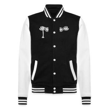 Fishing Hook Fishing Fishing Fishing Angler - College Sweat Jacket - black/white - Front - Nik (191cm) & Marisol (170cm)