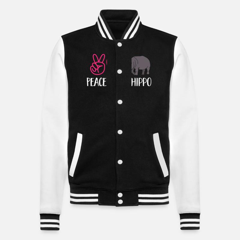 Flusspferd Nilpferd - College-Sweatjacke - Schwarz/Weiß