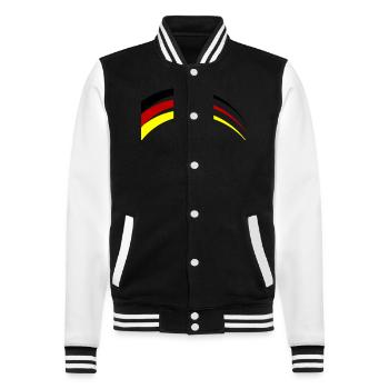 Germany colors symbol - College Sweat Jacket - black/white - Front - Nik (191cm) & Marisol (170cm)
