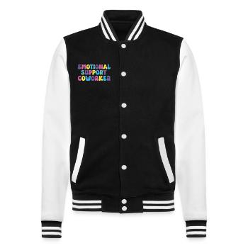 emotional support coworker - College Sweat Jacket - black/white - Front - Nik (191cm) & Marisol (170cm)