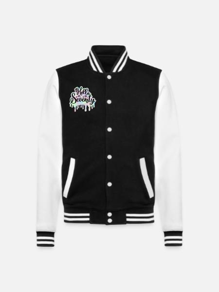 Feiern Sie 70. Geburtstag Frau 70 Jahre Batiken - College-Sweatjacke - Schwarz/Weiß