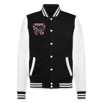 Papillon Femme Secrétaire Retraite - Veste Teddy - noir/blanc - Devant - Nik (191cm) & Marisol (170cm)