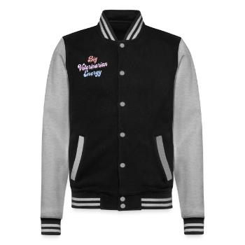 Energetic Veterinarian Female Veterinarian - College Sweat Jacket - black/heather grey - Front - Nik (191cm) & Marisol (170cm)