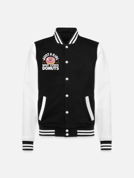 Donut Donuts Candy Bagel - College Sweat Jacket - black/white