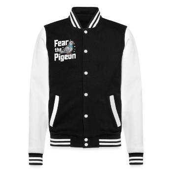 Pigeon Pigeons Animal Oiseau - Veste Teddy - noir/blanc - Devant - Nik (191cm) & Marisol (170cm)