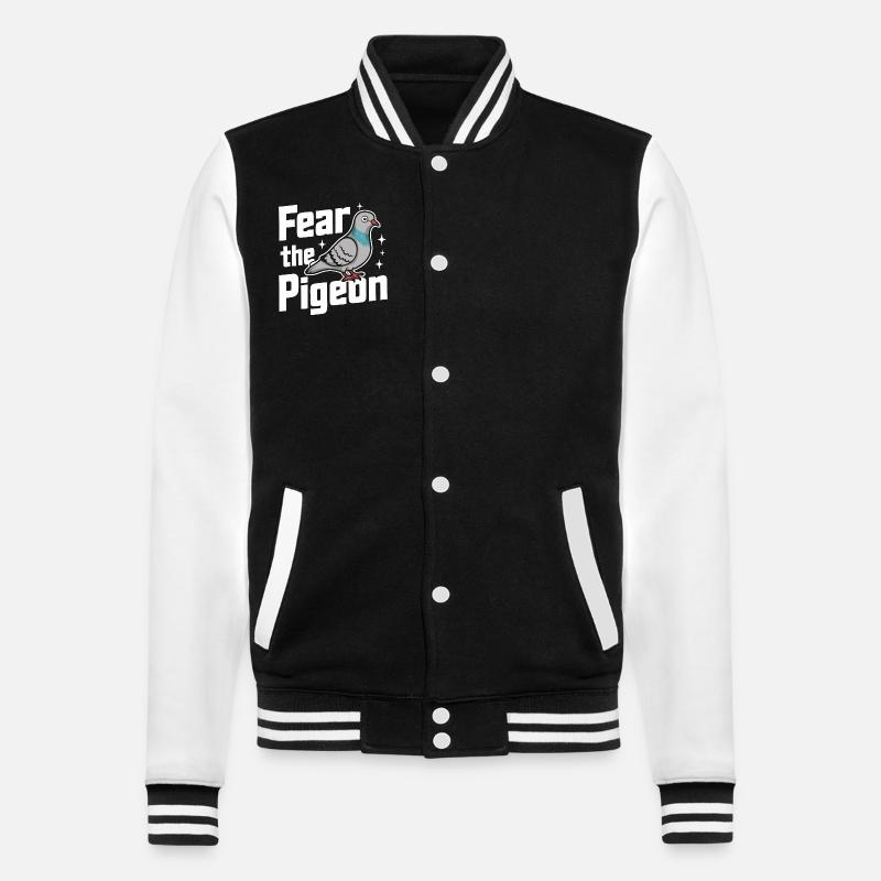 Taube Tauben Tier Vogel - College-Sweatjacke - Schwarz/Weiß