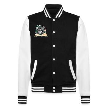 Book lover Reading fan - College Sweat Jacket - black/white - Front - Nik (191cm) & Marisol (170cm)