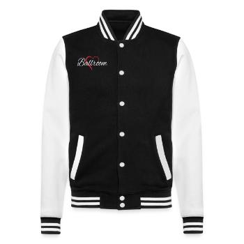 Weibliche Standardtänzerin Abschlussball Tanz - College-Sweatjacke - Schwarz/Weiß - Vorne - Nik (191cm) & Marisol (170cm)