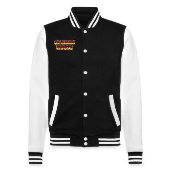 Deutsche Wurzeln Deutsche Herkunft - College-Sweatjacke - Schwarz/Weiß - Vorne - Nik (191cm) & Marisol (170cm)