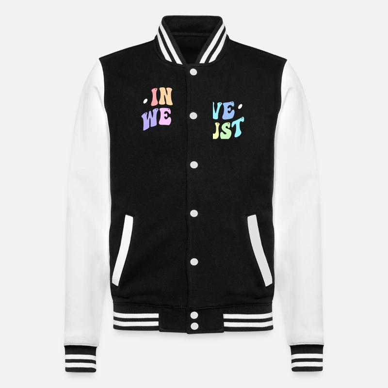 Auf Dave vertrauen wir - College-Sweatjacke - Schwarz/Weiß