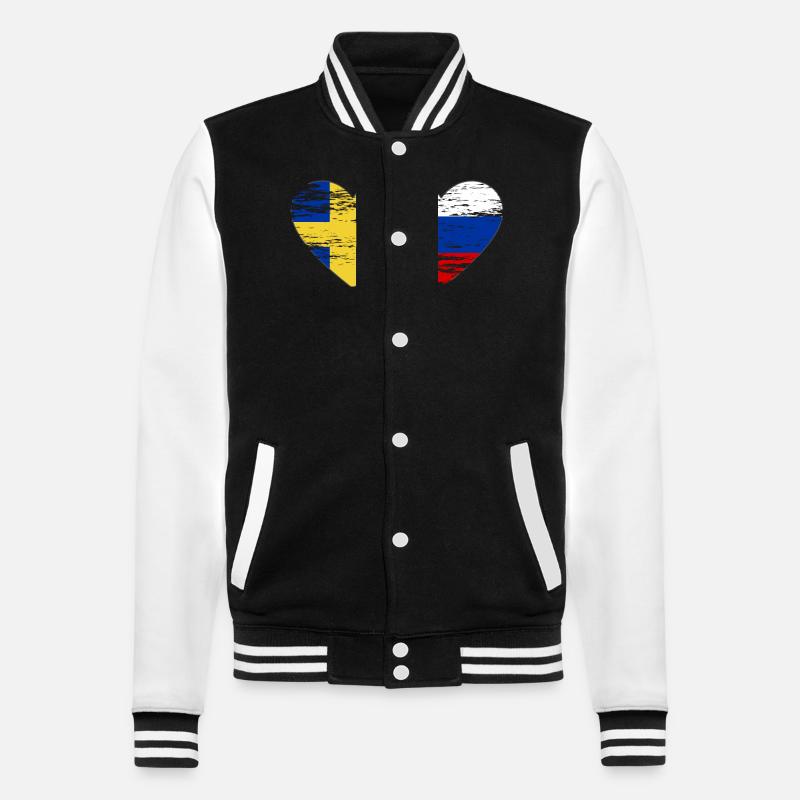 Suède Drapeau russe utilisé - Veste Teddy - noir/blanc