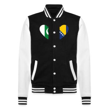 Pakistan Bosnie drapeau coeur - Veste Teddy - noir/blanc - Devant - Nik (191cm) & Marisol (170cm)
