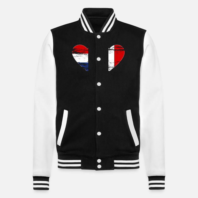 Hollande Pérou drapeau coeur utilisé - Veste Teddy - noir/blanc