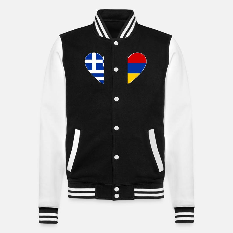 Grèce Arménie Drapeau Coeur - Veste Teddy - noir/blanc