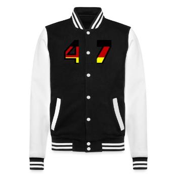 47 Number Germany Jersey - College Sweat Jacket - black/white - Front - Nik (191cm) & Marisol (170cm)