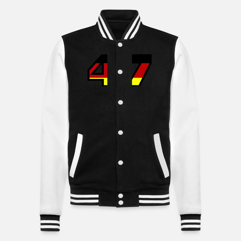 47 Number Germany Jersey - College Sweat Jacket - black/white