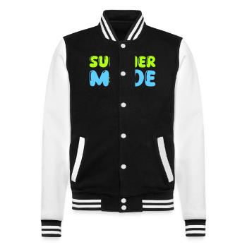 summer mode - College-Sweatjacke - Schwarz/Weiß - Vorne - Nik (191cm) & Marisol (170cm)
