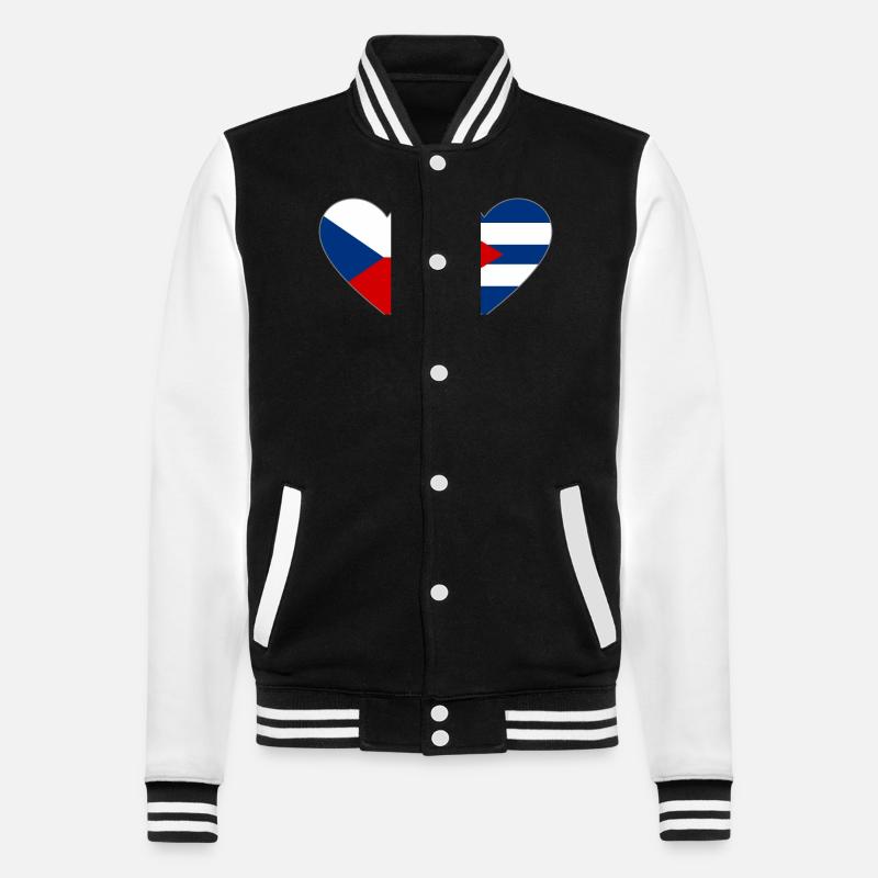 République tchèque Cuba Drapeau Coeur - Veste Teddy - noir/blanc