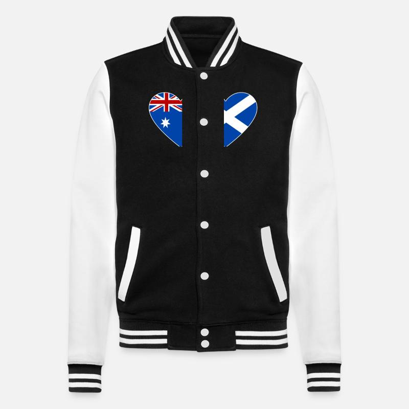 Australie Écosse Drapeau Cœur - Veste Teddy - noir/blanc