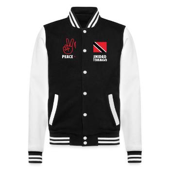 Trinidad and Tobago flag - College Sweat Jacket - black/white - Front - Nik (191cm) & Marisol (170cm)