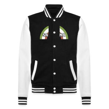 Mittelmeer Insel Sardinien Sardegna Italien - College-Sweatjacke - Schwarz/Weiß - Vorne - Nik (191cm) & Marisol (170cm)