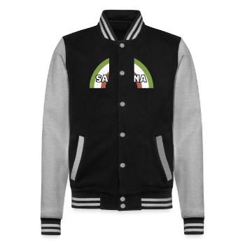 Mediterranean Sea, Sardinia, Sardinia, Sardegna, Italy - College Sweat Jacket - black/heather grey - Front - Nik (191cm) & Marisol (170cm)