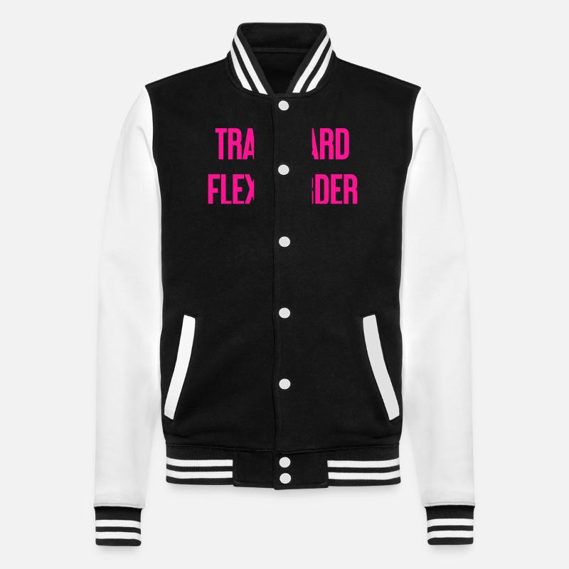 Train Hard Flex Harder - College-Sweatjacke - Schwarz/Weiß