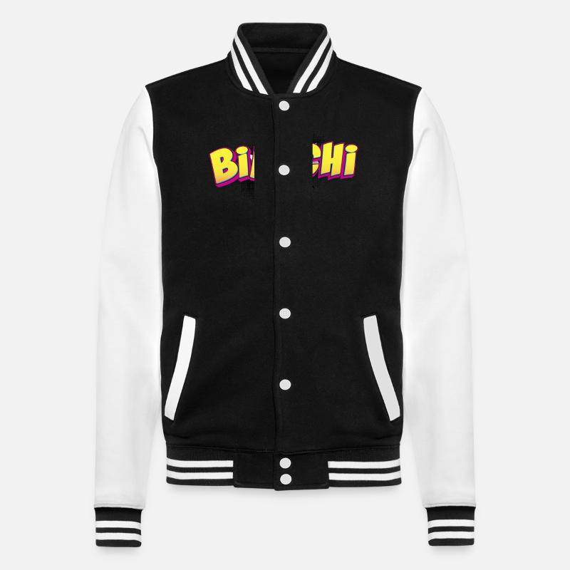Bianchi benutzerdefinierter Name Comic-Stil Pop-Art, - College-Sweatjacke - Schwarz/Weiß