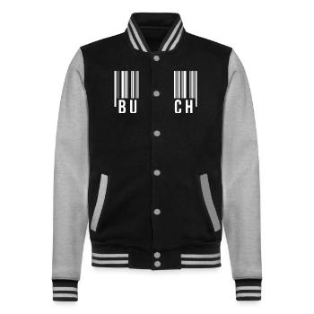 Burbach Westerwald - College-Sweatjacke - Schwarz/Grau meliert - Vorne - Nik (191cm) & Marisol (170cm)