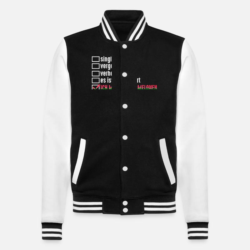 Früchte Wassermelone - College-Sweatjacke - Schwarz/Weiß
