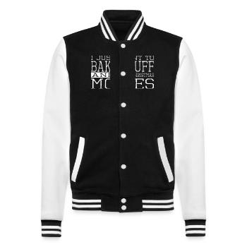 birthday present jokes bedroom baked goods - College-Sweatjacke - Schwarz/Weiß - Vorne - Nik (191cm) & Marisol (170cm)