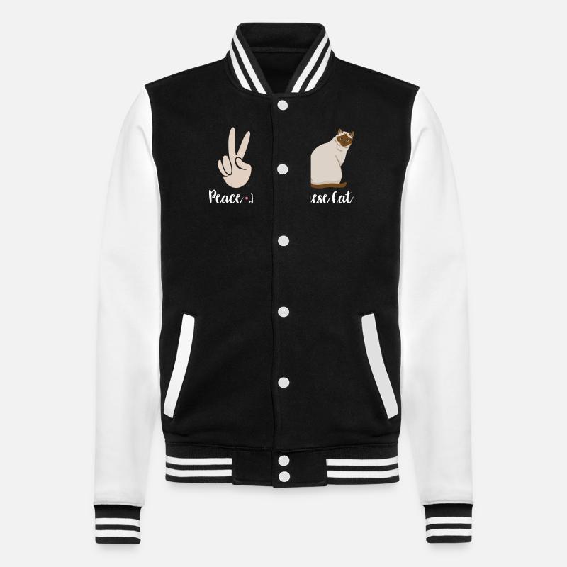 Siamese cat - College Sweat Jacket - black/white
