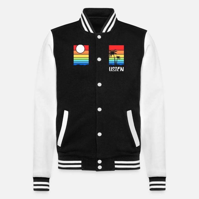 Andalusien Spanien Urlaub Idee - College-Sweatjacke - Schwarz/Weiß