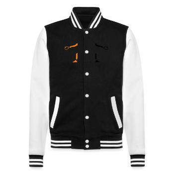 Silhouette de joueur de tennis - Veste Teddy - noir/blanc - Devant - Nik (191cm) & Marisol (170cm)