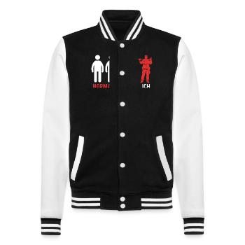 Feuerwehrmann Feuerwehr - College-Sweatjacke - Schwarz/Weiß - Vorne - Nik (191cm) & Marisol (170cm)