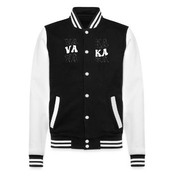 Drôle Valeska Groovy 4 Hommes Femmes Cool Valeska Cravate - Veste Teddy - noir/blanc - Devant - Nik (191cm) & Marisol (170cm)