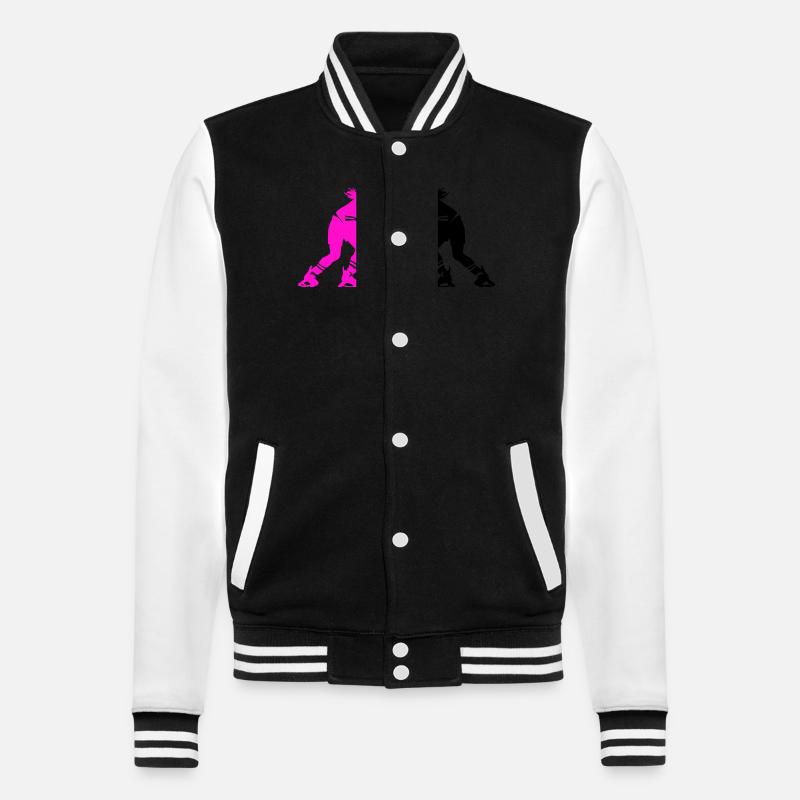 Ice Hockey Player Silhouette - College Sweat Jacket - black/white