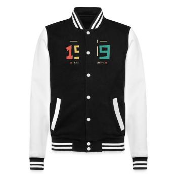 Legendary Since 1939 Original 1939 - College Sweat Jacket - black/white - Front - Nik (191cm) & Marisol (170cm)