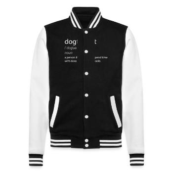 Dogtrovert Dog Lover Définition amusante - Veste Teddy - noir/blanc - Devant - Nik (191cm) & Marisol (170cm)
